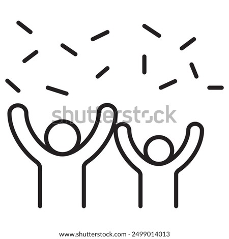 People cheering icon in thin line style Vector illustration graphic design 