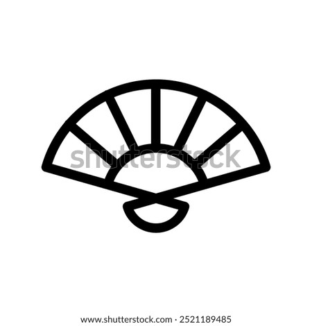 Folding fan icon in thin line style vector illustration graphic design