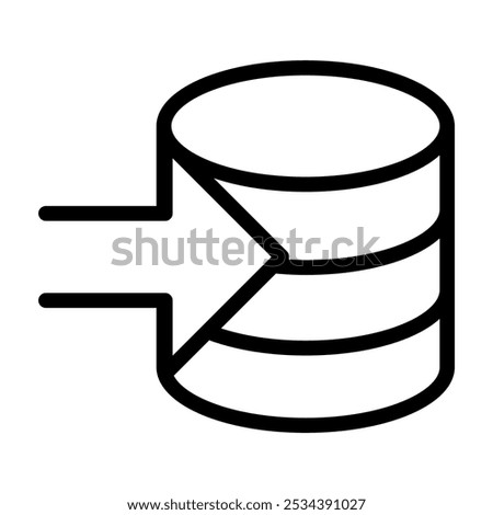 Save database icon in thin line style vector illustration graphic design