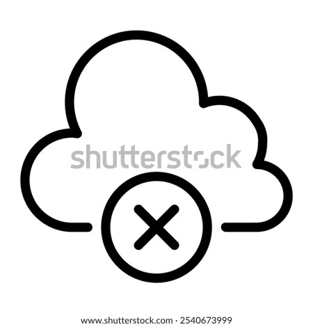 Cloud error icon in thin line style vector illustration graphic design