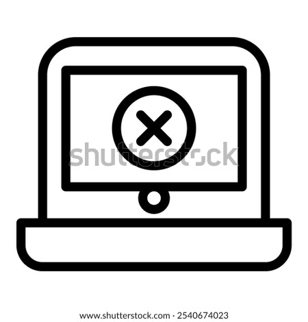 Notebook error icon in thin line style vector illustration graphic design