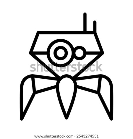 Robot icon in thin line style vector illustration graphic design