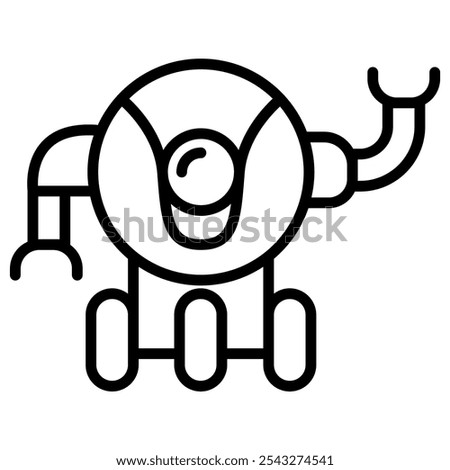 Robot icon in thin line style vector illustration graphic design