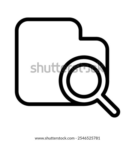 folder search icon in thin line style vector illustration graphic design