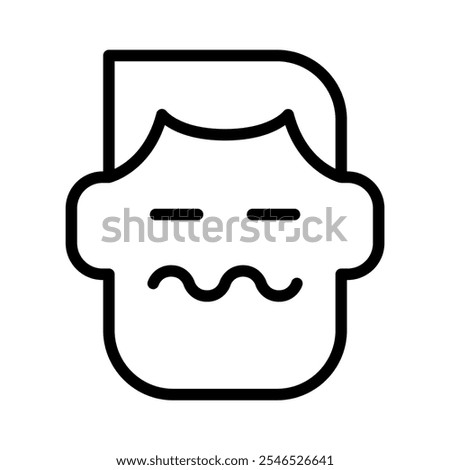 Dizzy face icon in thin line style vector illustration graphic design