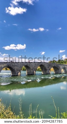 A beautiful view is the Murat bridge in Mus, Turkey. Zdjęcia stock © 