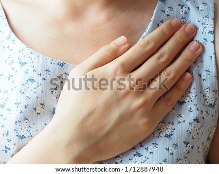 Right hand over the heart or chest is a sign of respect as this gesture symbolizes dignity, honor and sincerity Сток-фото © 