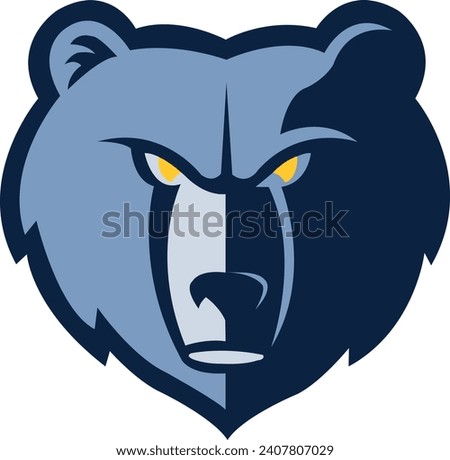 Memphis Grizzlies Logo, A blue bears head with yellow eyes