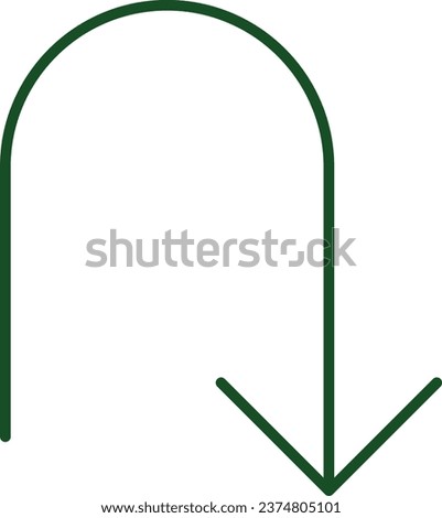 line vector icon of simple forms of arrow