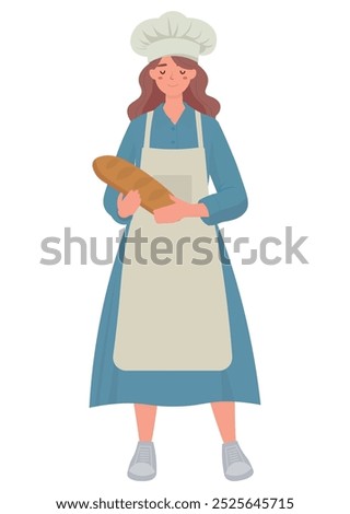 baker with chef hat and bread in hand