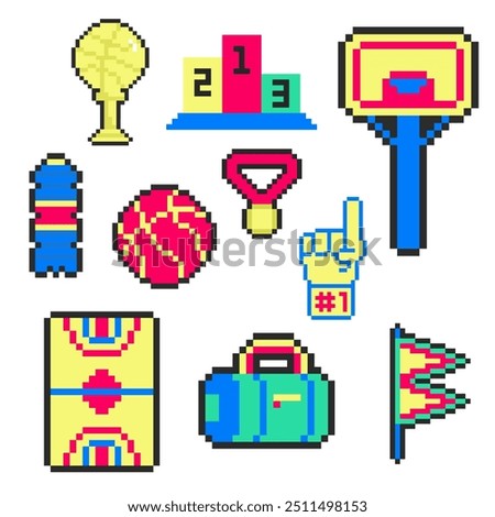 basketball bundle pack pixel art 1