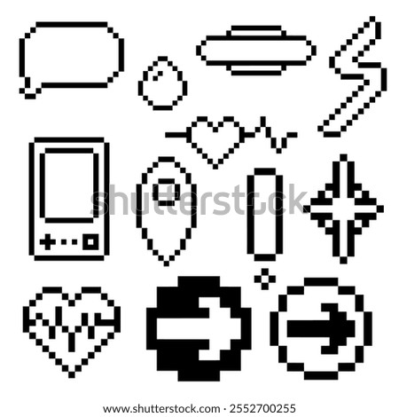 random element outline bundle pixel art