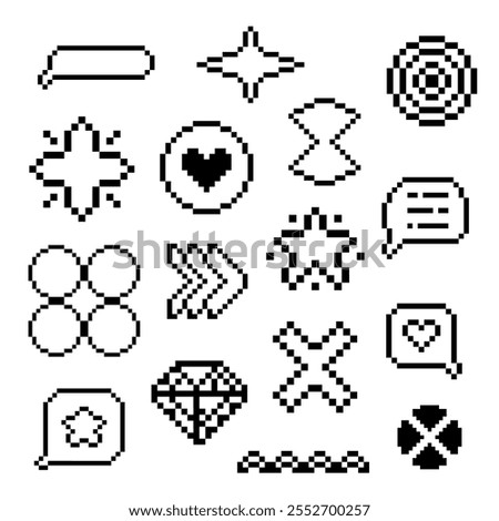 random element outline bundle pixel art