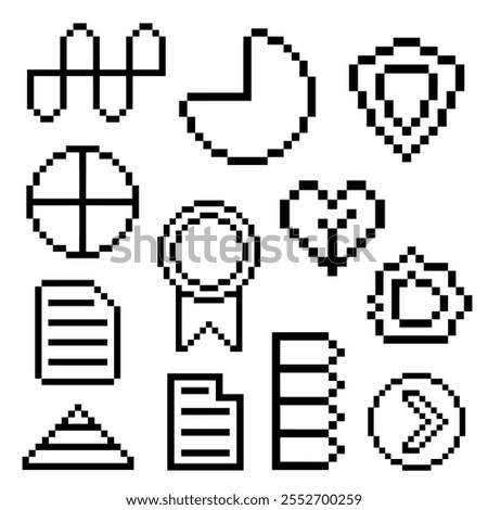 random element outline bundle pixel art