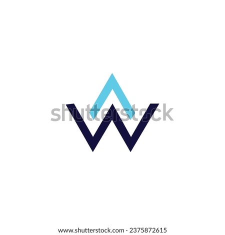 AW or WA. Monogram of Two letters AW or WA. Luxury, simple, minimal and elegant design.