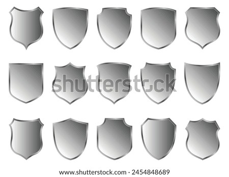 Shield Shape with Golden and Silver Gradient. Sheild security and guarantee safe and elegeant symbol vector design element and shapes