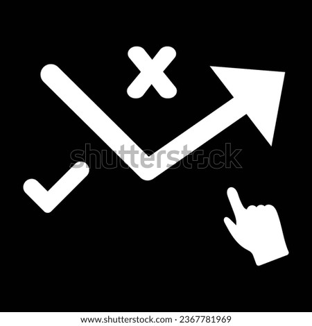Strategy choice right decision Vector illustration hand click icon