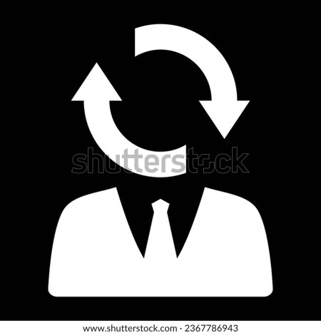 Career, job, switch, change, shift icon. Rounded vector design, man icon, refresh icon