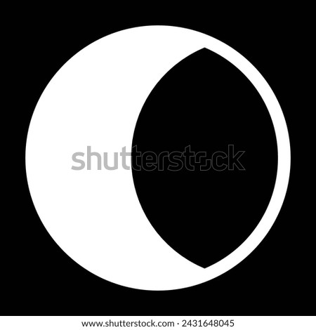 waning gibbous moon symbol, right side icon design