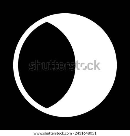 waning gibbous moon symbol with black background icon design