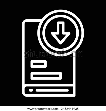 Book download icon outline design