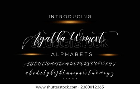 Hand drawn mono line font lowercase and uppercase. Calligraphy decorative ABC alphabet isolated. Hand lettering and custom typography for your designs, logo, poster, card. Vector typeface