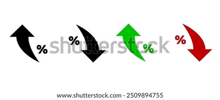 Vector arrows, price increase, decrease
Arrow icons
Discount, promotion, sale
Price reduction