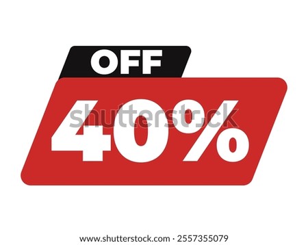 40% off frame with red background on white background
Icon of discounts, promotions, sales