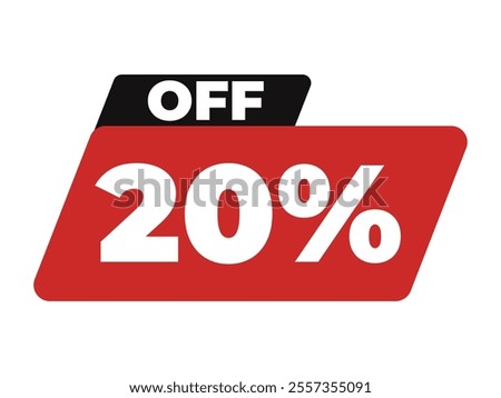 20% off frame with red background on white background
Icon of discounts, promotions, sales