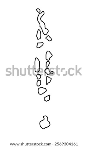 Vector outline spain Maldives icon outline on white background