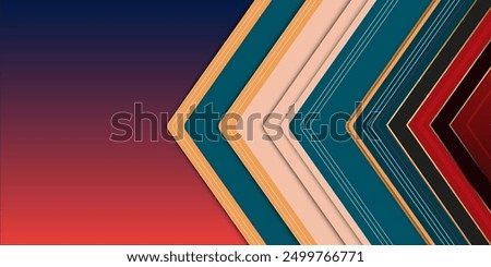 Dark blue abstract background with glowing arrow lines. Modern shiny blue geometric lines design. Technology futuristic concept