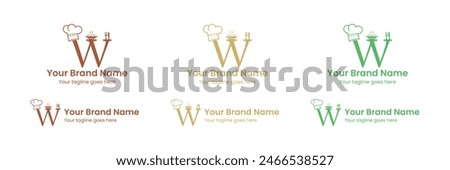 W letter restaurant logo design