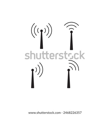 4 wireless network antennas icons