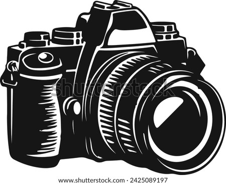 retro dslr camera vector stock illustration, Photograph camera icon