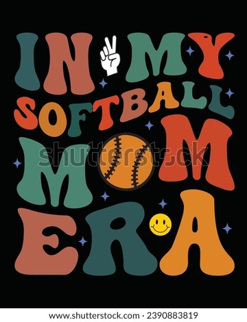 In My Softball Era Retro, Typography, Cutting File, Cricut, Silhoutte, Pod, Era T-shirt,Commercial Use, Softball Era Png, Softball Lover Mom , Softball Shirt Gift 