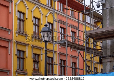 Similar – Image, Stock Photo Colourful tenement houses of the Magdeburg modern age