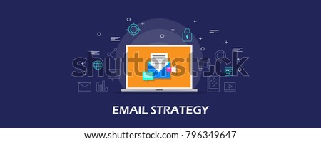 Email marketing strategy, Newsletter subscription, Drip marketing flat design concept