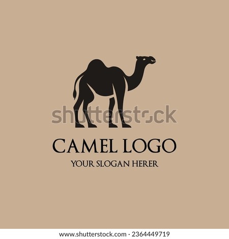 Modern Minimalist Camel Logo Design Flat Vector