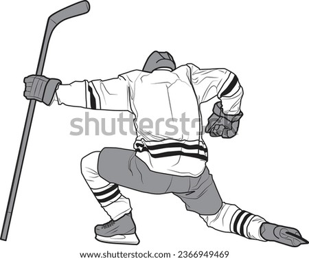 Hockey Player illustration detailed, ice hockey, man 2