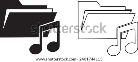 Music folder icon. Simple icon for websites, web design, mobile app, info graphics 