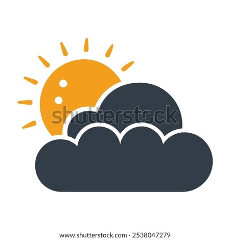 Weather Icon Partly Cloudy Sun Vector.