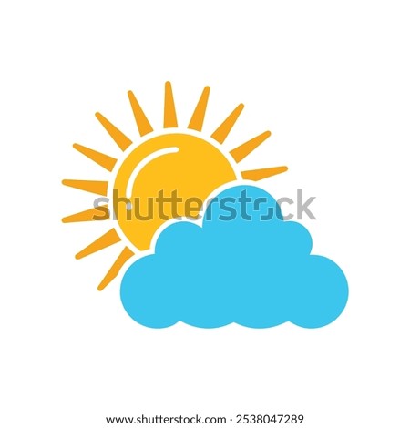 Weather Icon Partly Cloudy Sun Vector.