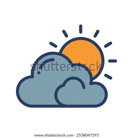 Weather Icon Partly Cloudy Sun Vector.