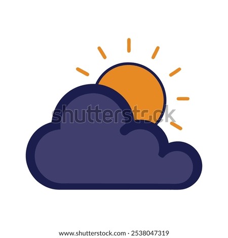 Weather Icon Partly Cloudy Sun Vector.