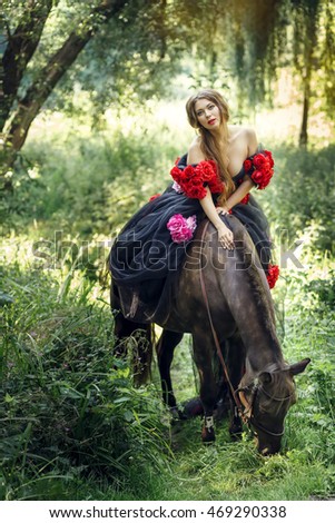 stock photo beautiful dark haired women riding brown horse in summer park wearing long black dress decorated 469290338 - A Challenging Gender Role in Chinese Ladies Culture