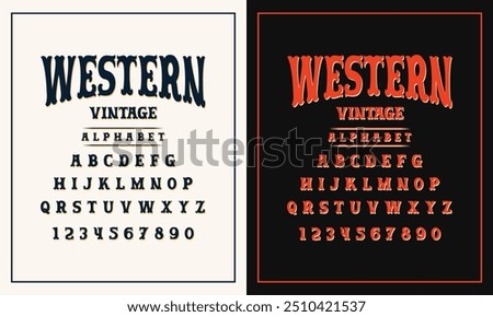 Classic college western font alphabet. Varsity sport font in western style for baseball, football or basketball logo, brand and t-shirt. Athletic department typeface, varsity stylish font alphabet