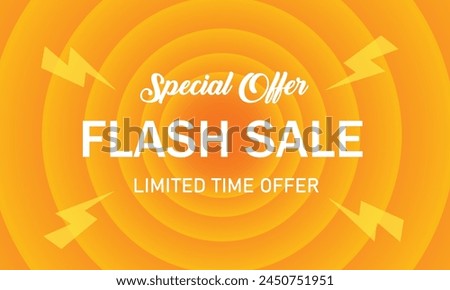 Flash Sale Shopping Poster or banner with Flash icon. Flash sale banner template design for web or social media, Special offer, Vector illustration