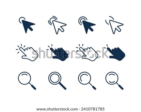 Collection of computer mouse cursors. Vector illustration. Cursor icons. 