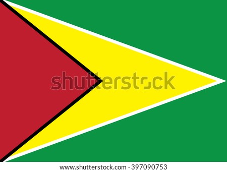 Official Flag of Guyana - isolated vector