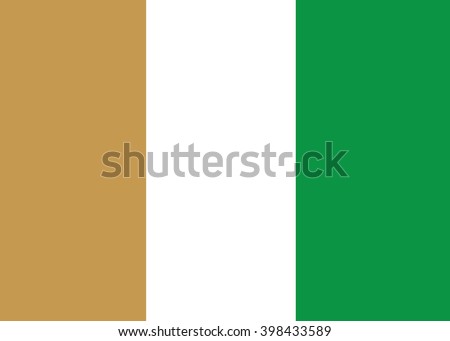 Official flag of Cote d'Ivore (Ivory Coast) - isolated vector